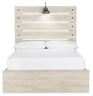 Cambeck Panel Bed with 2 Storage Drawers (Whitewash)