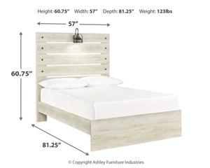 Cambeck Twin/Full Panel Bed (Whitewash)