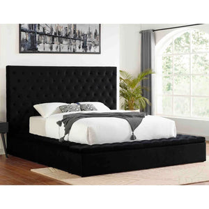 Victor Velvet Storage Bed (Black)