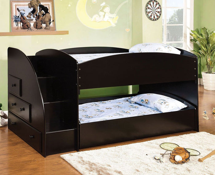 Merritt Bunk Bed With Storage Drawers (Black)