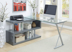 Bronwen Glass Desk (Grey)