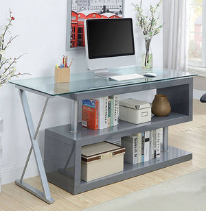 Bronwen Glass Desk (Grey)
