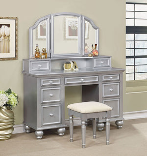 Athy Transitional Vanity With Stool (Silver)