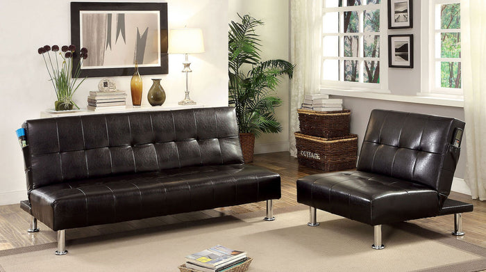Bulle Futon Sofa Bed & Chair (Black)