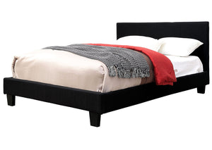 Sims Linen Upholstered Bed (Black)