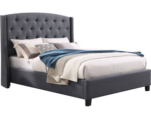 Eva Grey Upholstered bed with Nails