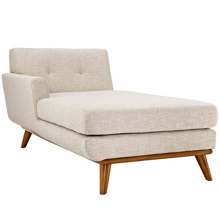 Engage Left-Facing Upholstered Fabric Chaise (Beige)