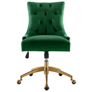 Roberto Tufted Performance Velvet Swivel Office Chair (Gold, Green)