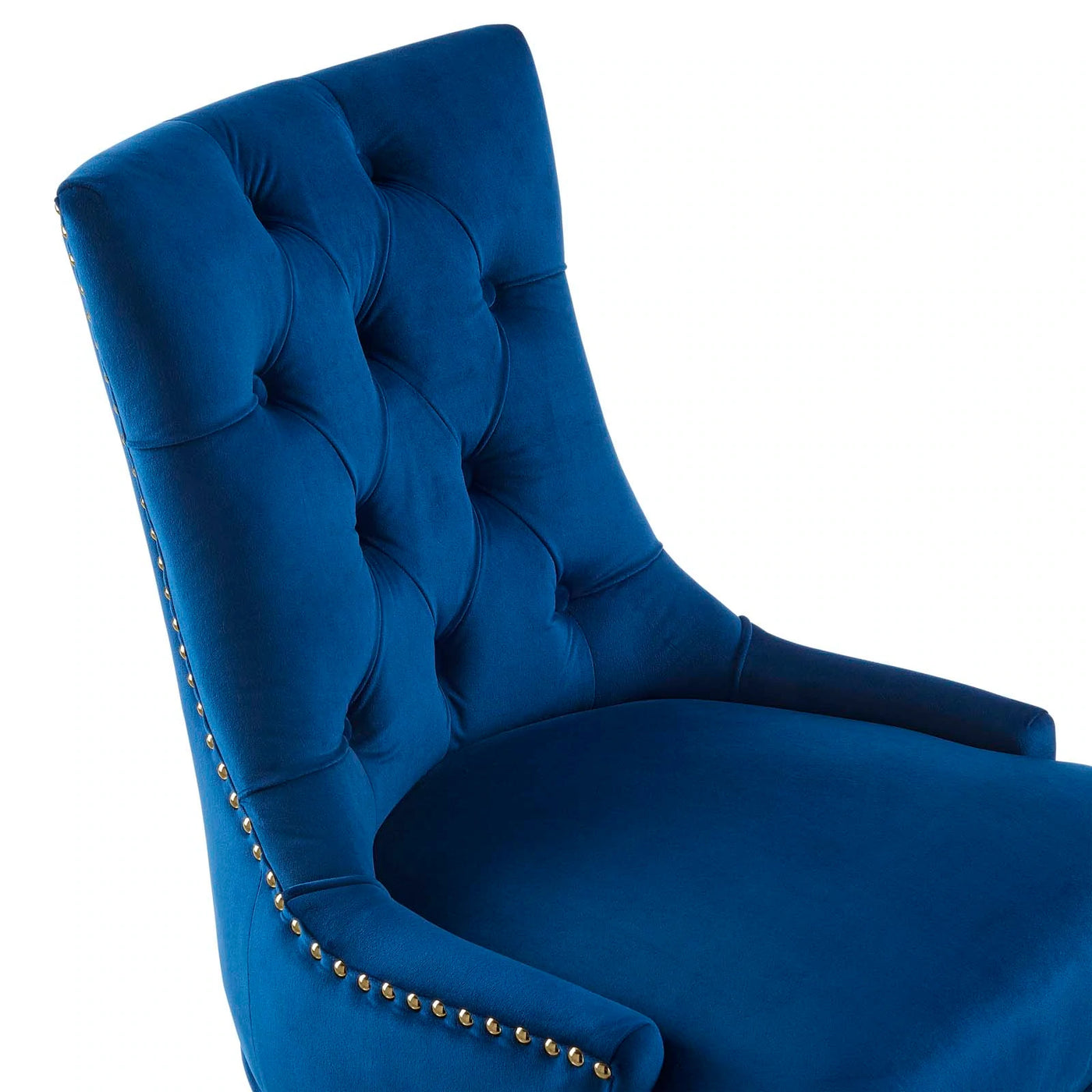 Tufted Velvet Upholstered Office Chair in Navy Blue - Single