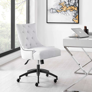 Roberto Tufted Fabric Swivel Office Chair (White)