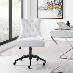 Roberto Tufted Fabric Swivel Office Chair (White)