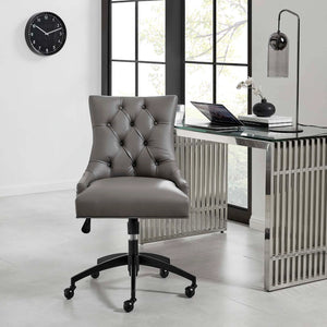 Roberto Tufted Vegan Leather Office Chair (Grey)