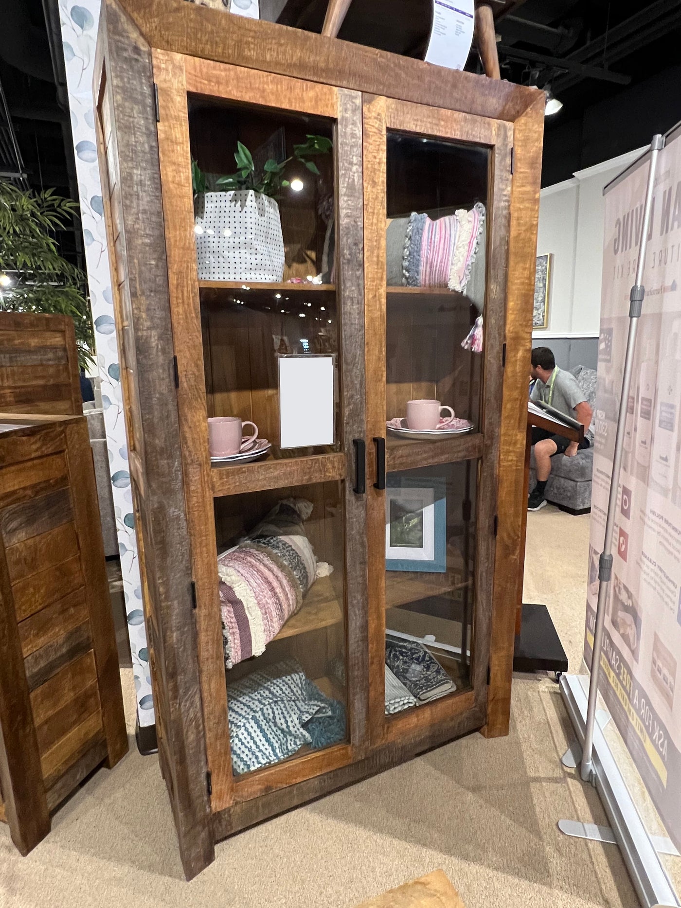 Galanthus Rustic-style Bookcase (Natural) – Fully Furnished