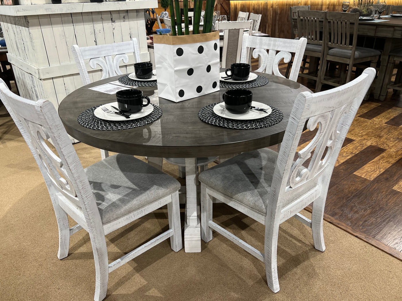 Dining Room Distressed Round Dining Table Round Dining Gray