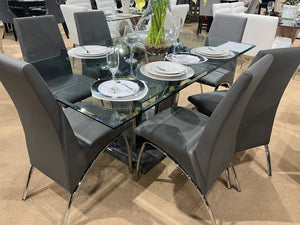 Glenview Contemporary Dining Set (Gray/Chrome)