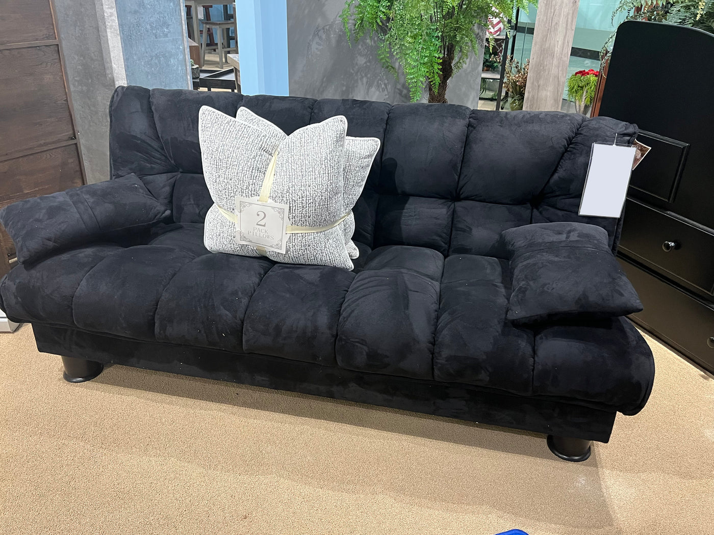 Bonifa Futon Sofa Bed (Black) – Fully Furnished