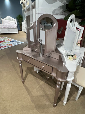 Kasey Corner Vanity Set (Rose Gold) Fully Furnished Kasey Corner Vanity Set (Rose Gold) Fully Furnished