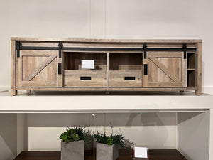 Rory Rectangular TV Console with 2 Sliding Doors (Antique Pine)
