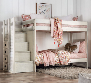 Ampelios Twin Bunk Bed (White)