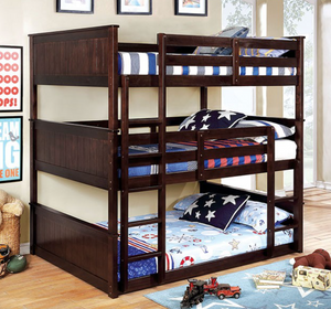 Therese Transitional Triple Bunk Bed (Dark Walnut)