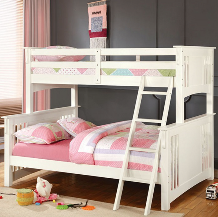 Spring Creek Twin-Over-Full Bunk Bed (White)