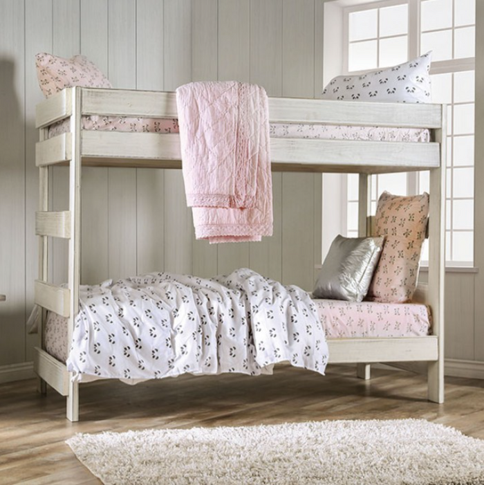 Arlette Twin Bunk Bed (White)