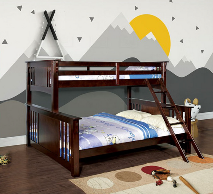 Spring Creek Twin XL-Over-Queen Bunk Bed (Dark Walnut)