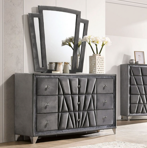 Carissa Transitional Dresser Grey Carissa Transitional Dresser Grey