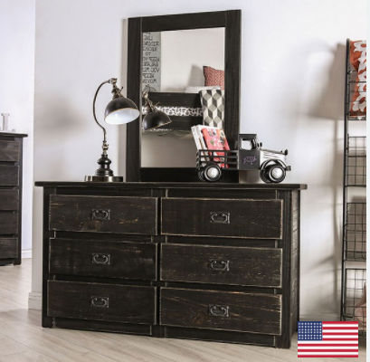 black rustic dresser Ampelios Rustic Dresser (Black)