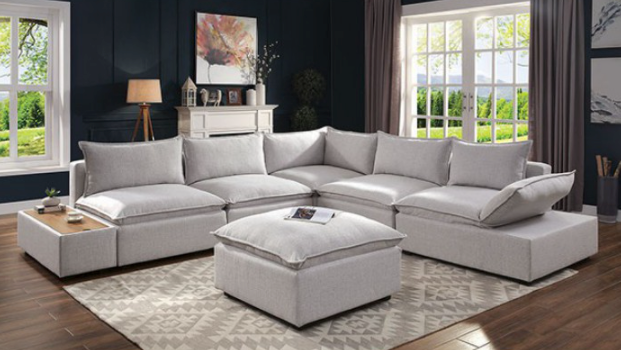 Arlene Contemporary Sectional Grey Fully Furnished
