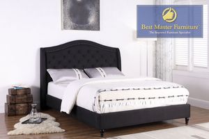 Nick Fabric Upholstered Bed (Black)