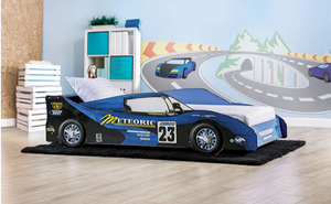 Dust track Blue Race Car Bed