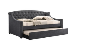 Jamie Grey Upholstered Daybed and Trundle