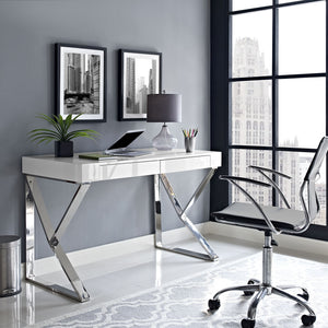 Derek Diverse Steel Desk (White)