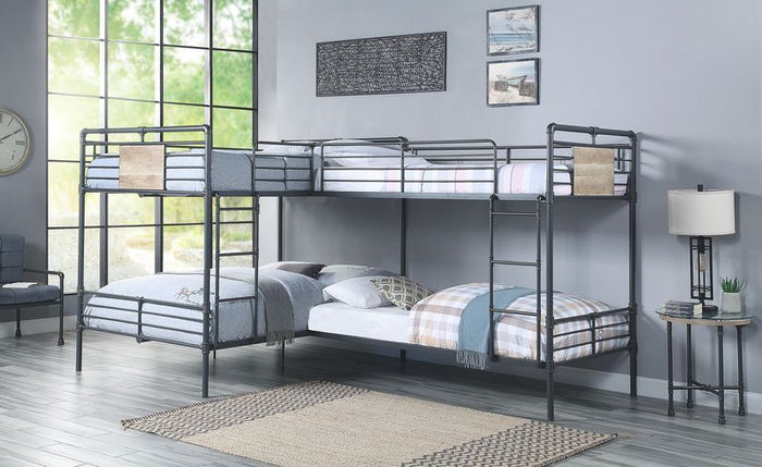 Cordelia Twin/Full L-shaped Bunk Bed (Sandy Black)
