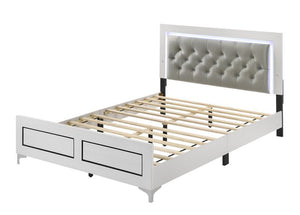 Casilda Queen Bed with LED Lights (Gray/White)