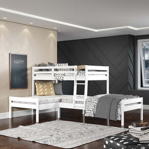 Manoela Twin Triple Bunk Bed (White)