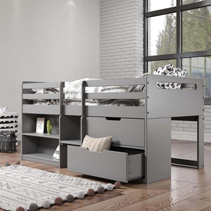 Fabiana Twin Loft Bed (Grey)
