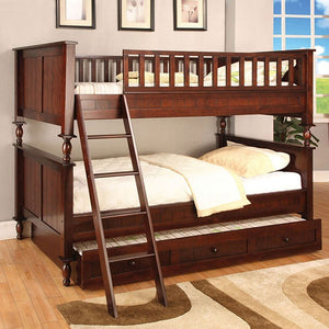 Radcliff Transitional Twin Bunk Bed (Brown Cherry)