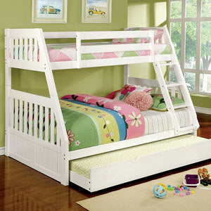 Canberra Twin-Over-Full Bunk Bed (White)