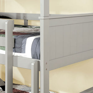 Therese Transitional Triple Twin Bunk Bed (Grey)