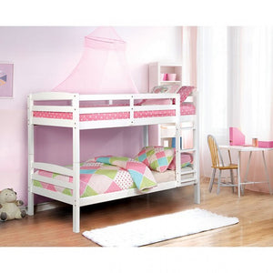 Elaine Twin Bunk Bed (White)