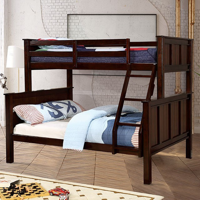 Gracie Twin-Over-Full Bunk Bed (Dark Walnut)