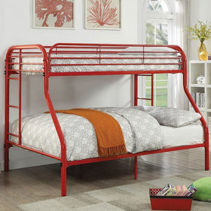 Opal Metal Twin-Over-Full Bunk Bed (Red)