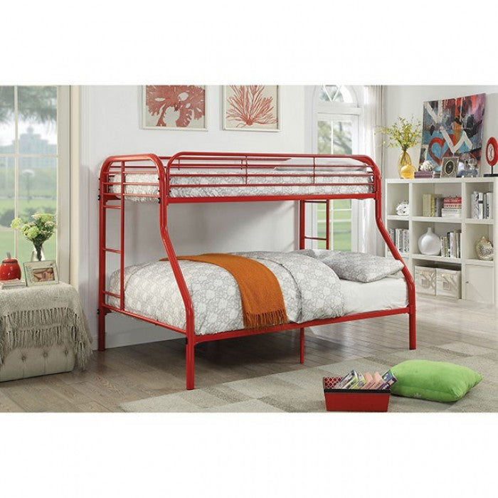 Opal Twin-Over-Full Bunk Bed (Red)