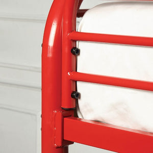 Opal Metal Twin Bunk Bed (Red)