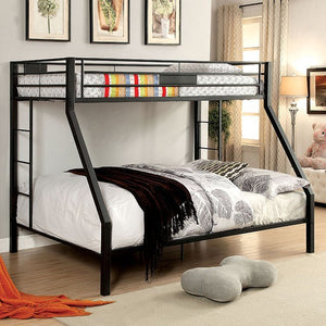 Claren Twin XL-Over-Queen Bunk Bed (Black)