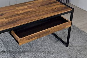 Quincy Industrial-style Desk (Dark Oak/Matte Black)