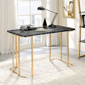 Delphine Contemporary Desk (Gold/Black)