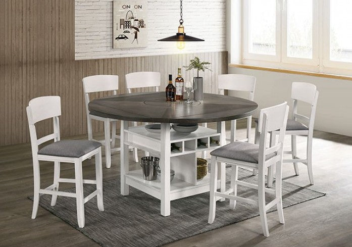 Stacie Counter HT. Dining Set (White/Grey)